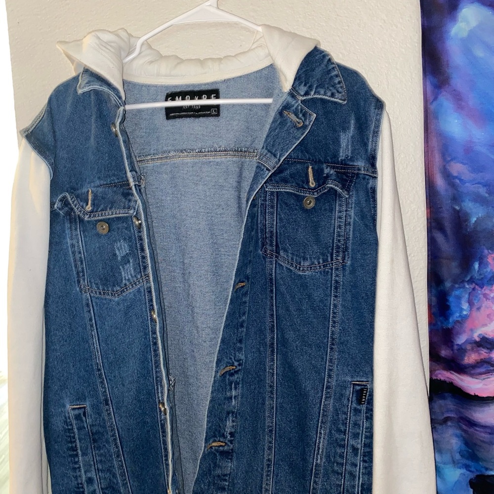 Empyre denim button up hoodie